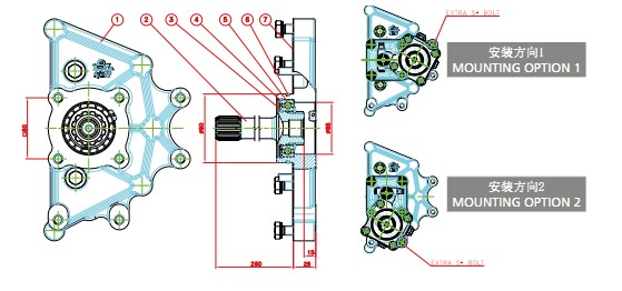 Traxon 系列取力器示意圖 Traxon 系列取力器示意圖
