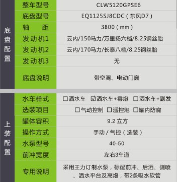 國六東風(D7)9.2方灑水車+霧炮 國六東風(D7)9.2方灑水車+霧炮